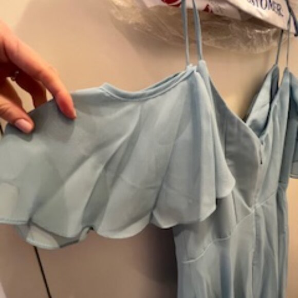 Sorella Vita Blue Flutter Sleeve Formal Maxi Dress – Bridesmaid - Picture 7 of 7